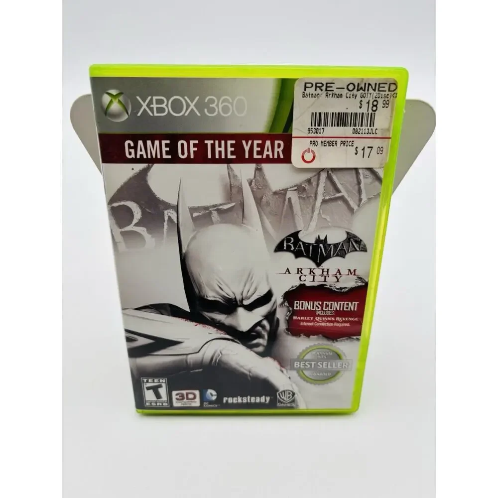 Batman: Arkham City Game of the Year Edition ( Xbox 360, 2012) No Manual Works